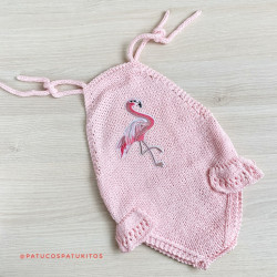Patrón pelele Flamingo (3-6 mes)