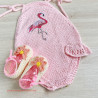 Pelele flamingo tejido para bebe de algodón