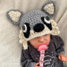 Gorro crochet mapache para bebe