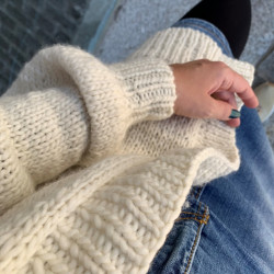 Cardigan comfort time de lana tejido a mano